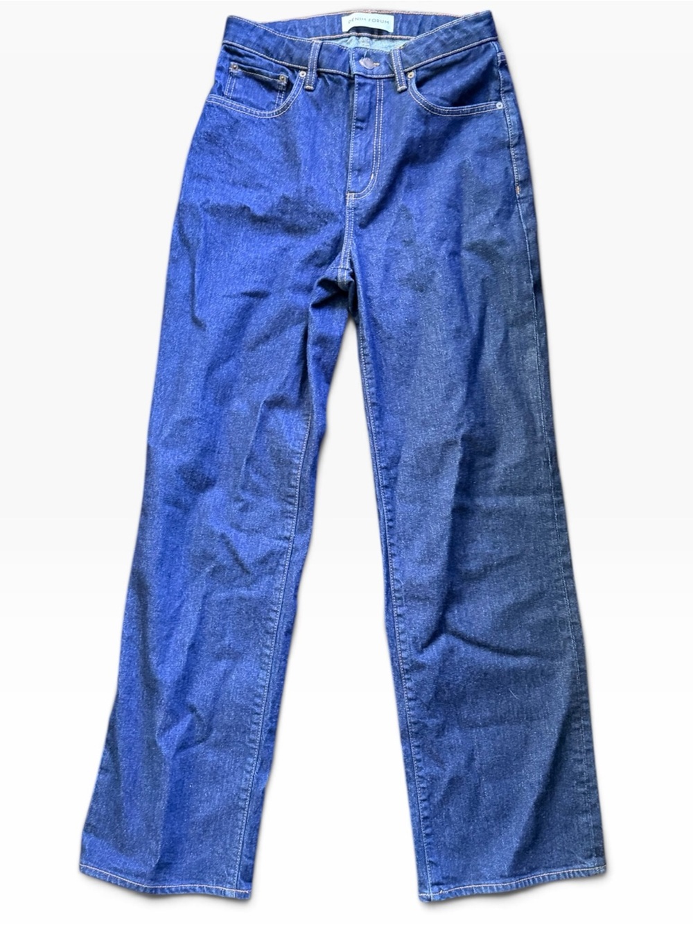 Denim Forum Dark Wash High Rise Straight to Wide Leg Jeans Size 28